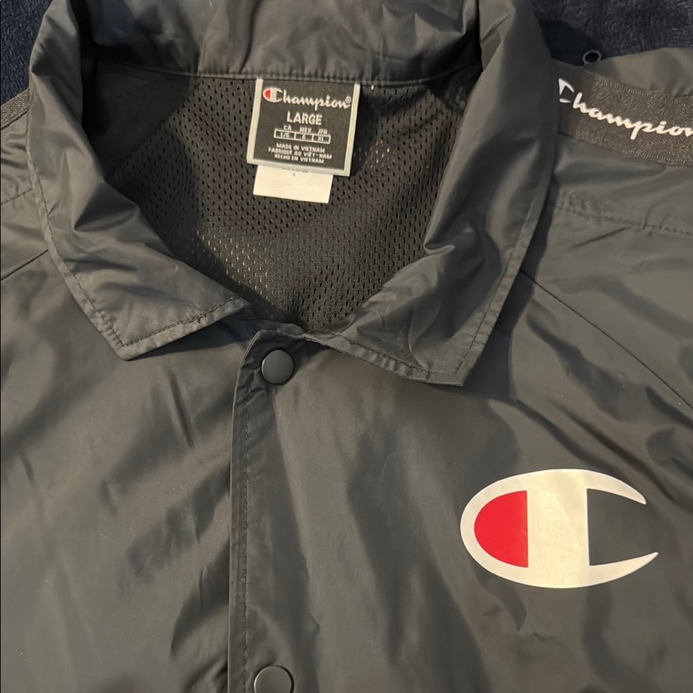 Champion Graphite Windbreaker with Emblem